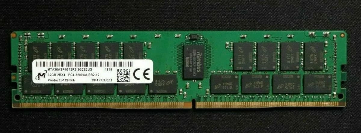 Модуль памяти Micron DDR4 32GB ECC Reg MTA36ASF4G72PZ-3G2 (3200MHz, CL22, 2Rx4, 1.2V)