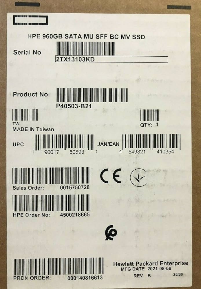 Накопитель SSD HPE 960GB 6G MU DS SATA BC MV SSD 2.5 [P40503-B21]