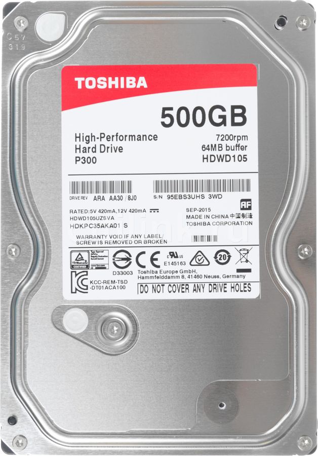 Жесткий диск 3.5 Toshiba P300 SATA 500Gb 