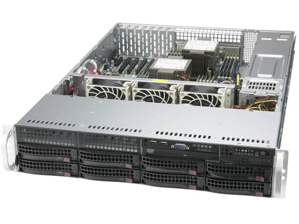 Supermicro SuperServer 2U 620P-TR noCPU(2)3rd GenScalable/TDP 270W/no DIMM(16)/ SATARAID HDD(8)LFF/6xLP,M2/2x1GbE/2x1200W