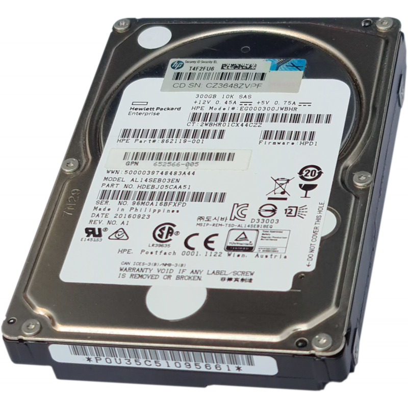  HDD 300Gb для СХД HPE P/N 862119-001 (салазки-872735)