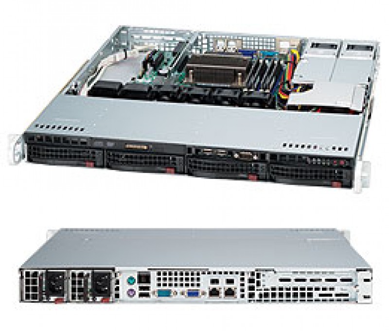 Корпус Supermicro CSE-813MFTQC-R407CB / 1U / SAS3 BP / W/O 2x400W / нет заглушек под DVD и Floppy / нет заглушки под 1 вентилятор