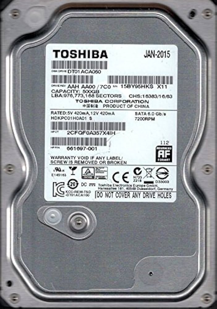 Диск жесткий HDD Toshiba SATA3 500Gb 7200 32Mb 