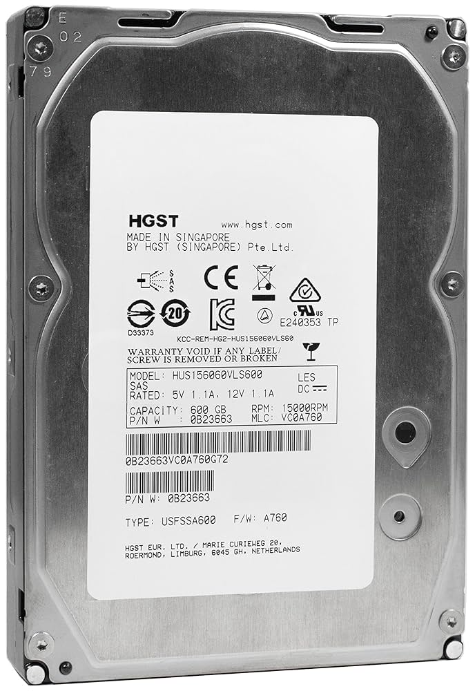 Жесткий диск Hitachi 600Gb 6G 15K SAS 3.5, HUS156060VLS600, 0B23663