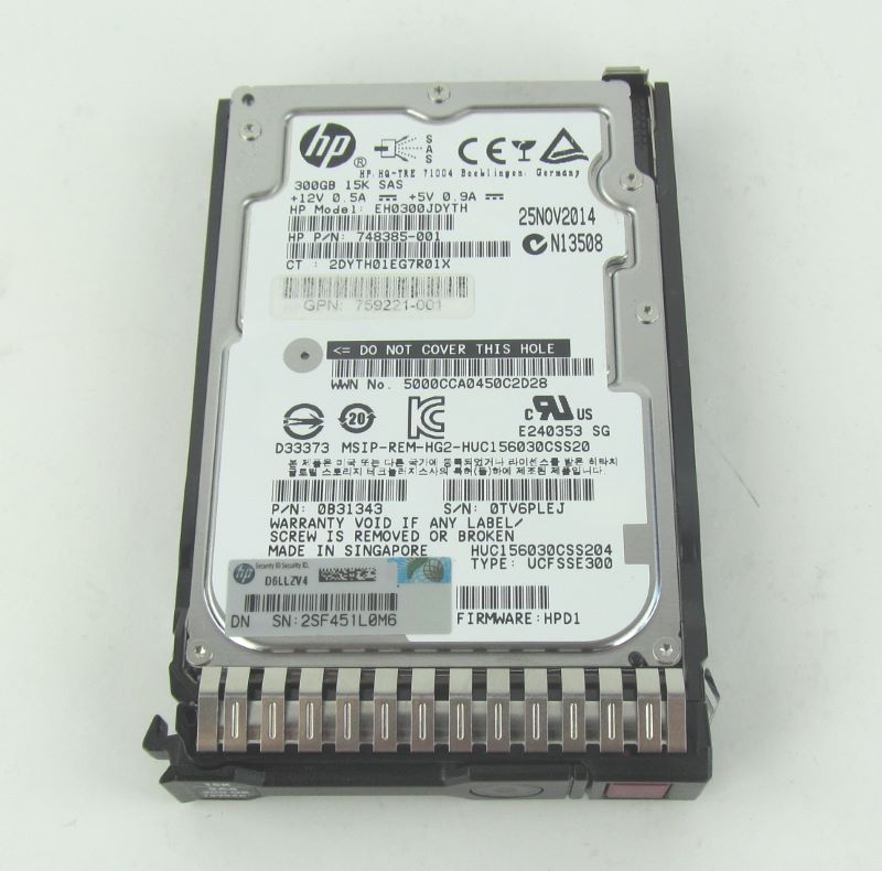 Жесткий диск HP 300GB SAS 12G 15K Smart Drive SC Entry HotPlug G8 G9 SFF HDD [759546-001] NEW