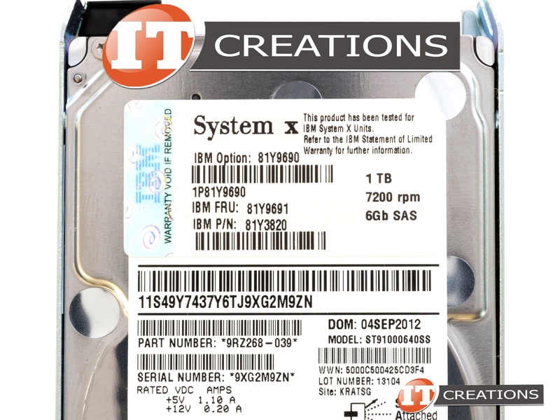 Жесткий диск HDD 81Y9691  1 TB 6G SAS  7.2K 