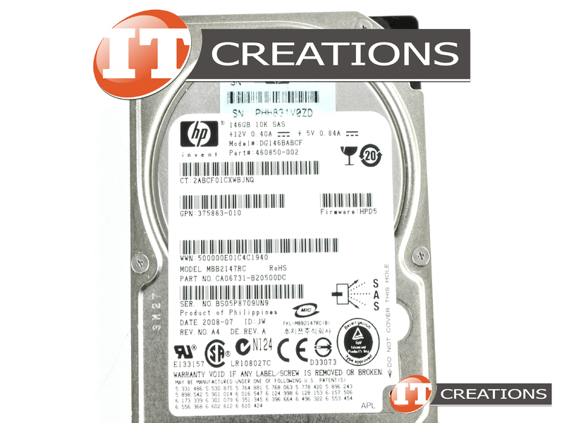 HP DG146BABCF  2.5 hot-plug dualport SAS  146.8 GB , 10000rpm (или аналог из HP)