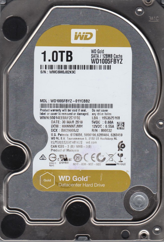 1 ТБ Жесткий диск WD Gold [WD1005FBYZ]